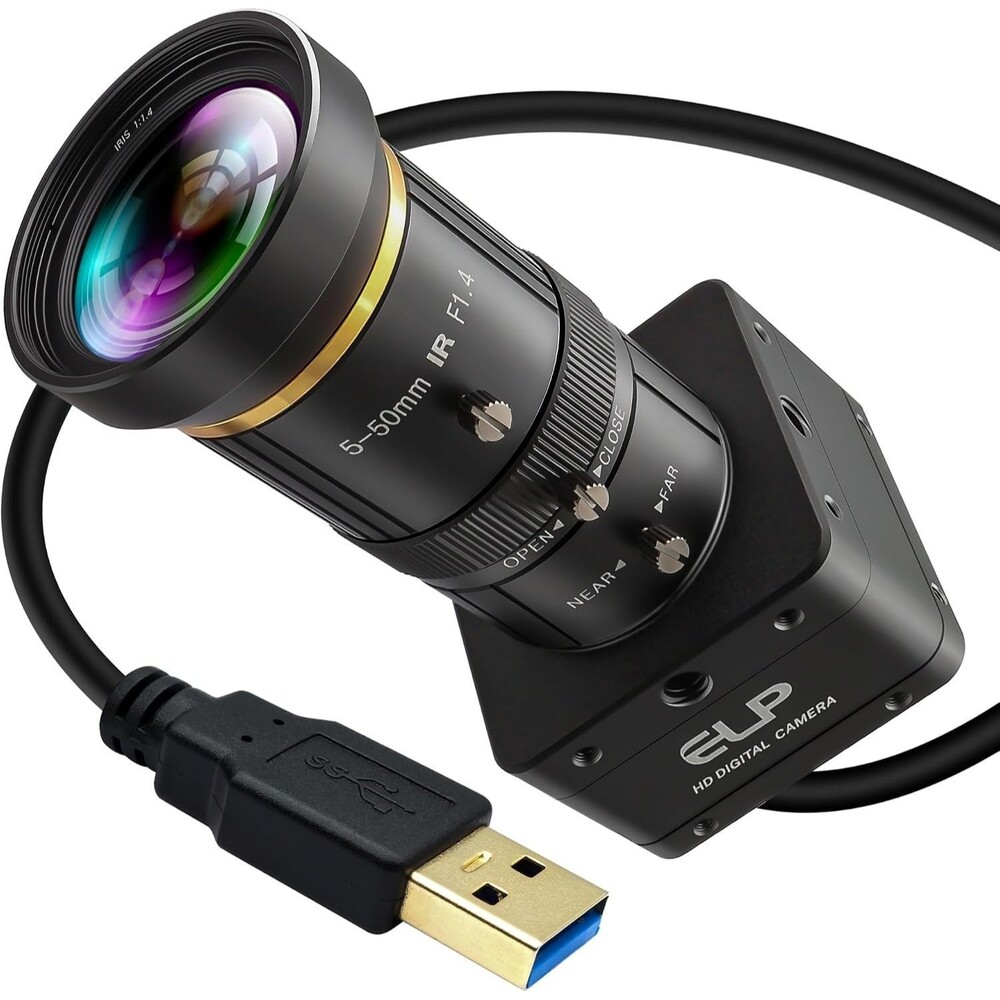 Global Shutter USB3.0 Camera,60fps High Speed,5MP 2592x1944 HD,10X 5-50mm Manual